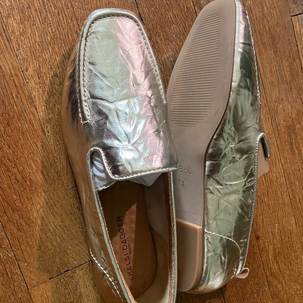 Kelsi Dagger Metallic Gold Loafers - Picture 7 of 9